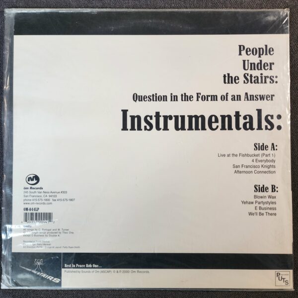 People Under The Stairs – Question In The Form Of An Answer - Instrumentals (LP, 2000) - Image 2