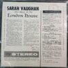 Sarah Vaughan – After Hours At The London House (LP, 1958) - Image 2
