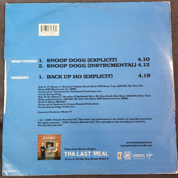 Snoop Dogg – Snoop Dogg / Back Up Ho (12", 2001) - Image 2
